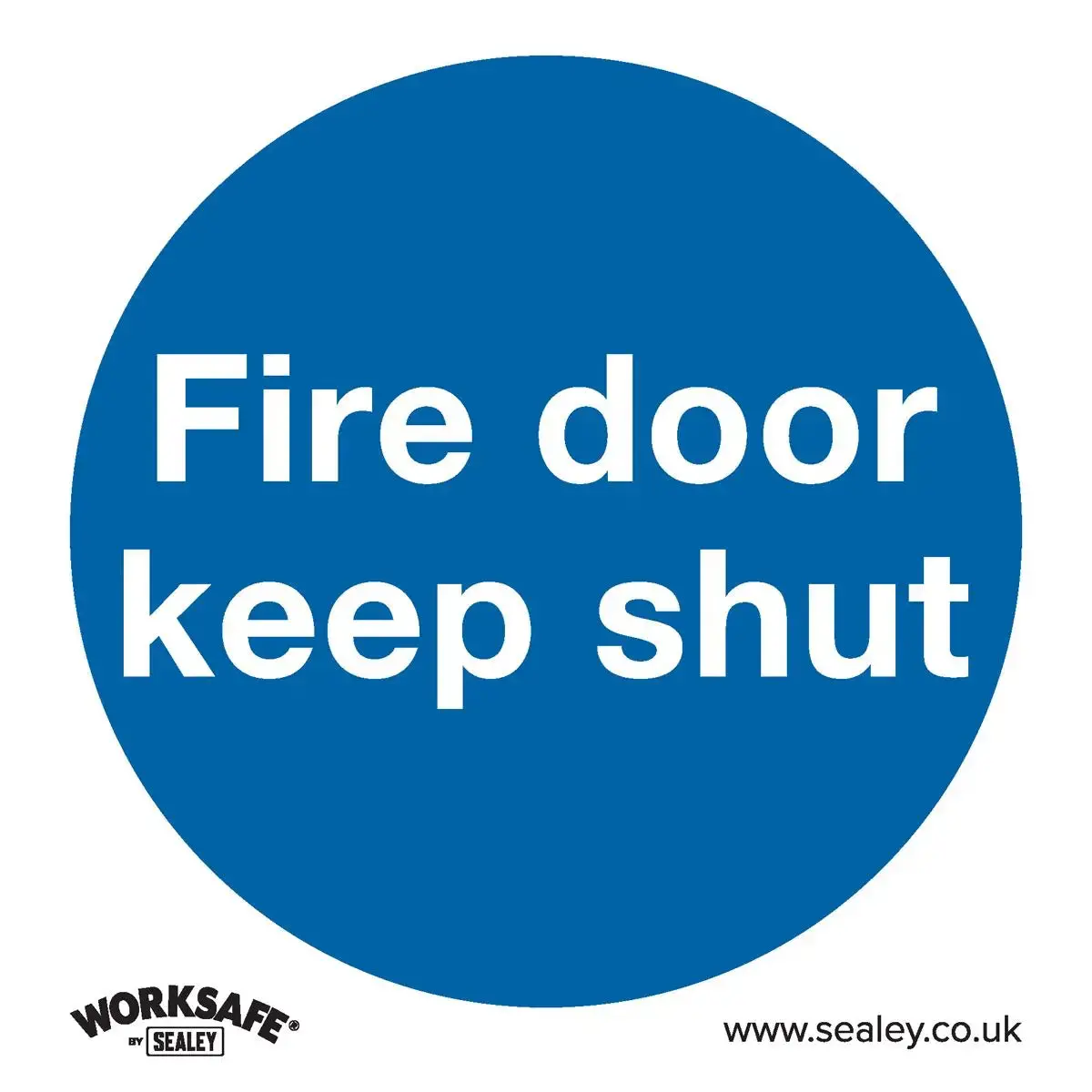 Worksafe By Sealey Mandatory Safety Sign - Fire Door Keep Shut - Self-Adhesive Vinyl 1