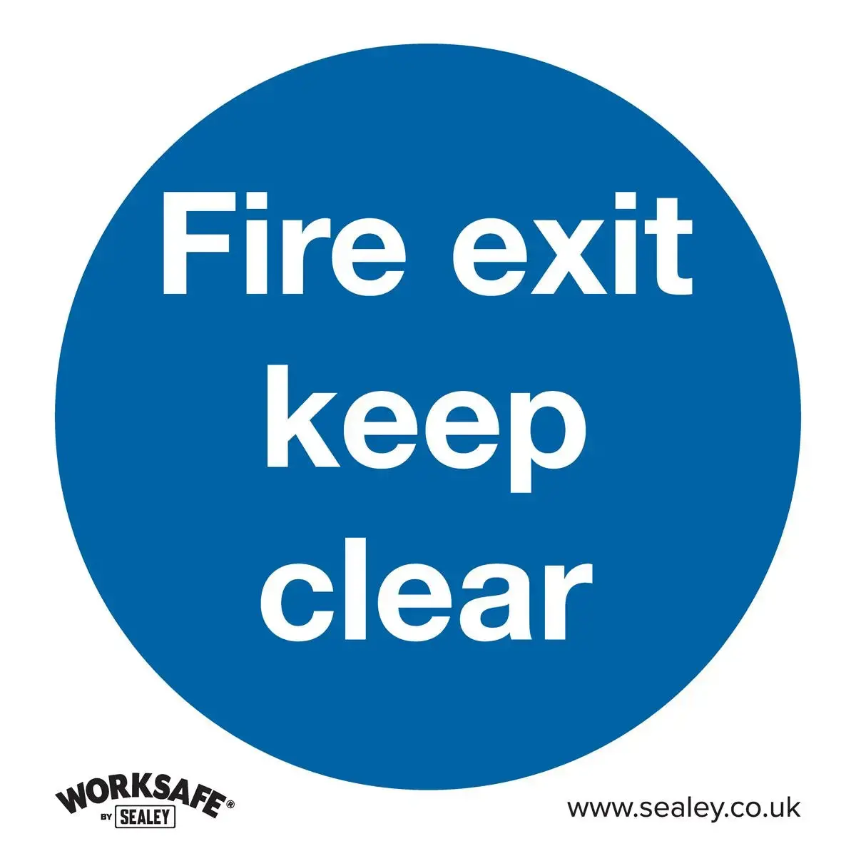 Worksafe By Sealey Mandatory Safety Sign - Fire Exit Keep Clear - Self-Adhesive Vinyl - Pack Of 10 1