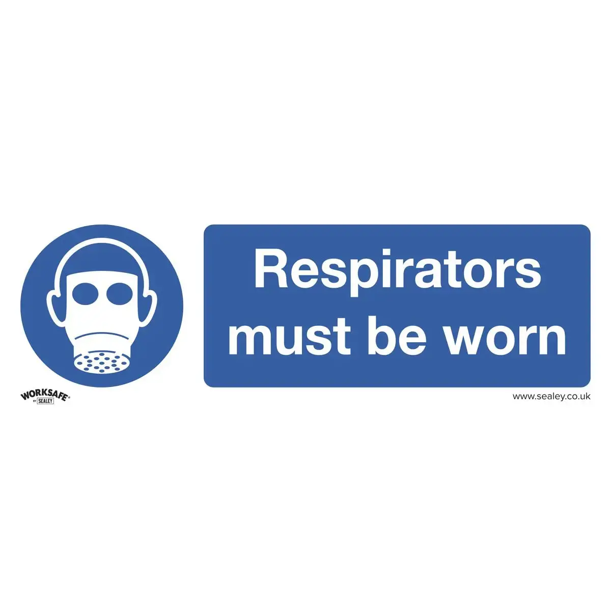 Worksafe By Sealey Mandatory Safety Sign - Respirators Must Be Worn - Rigid Plastic - Pack Of 10 1