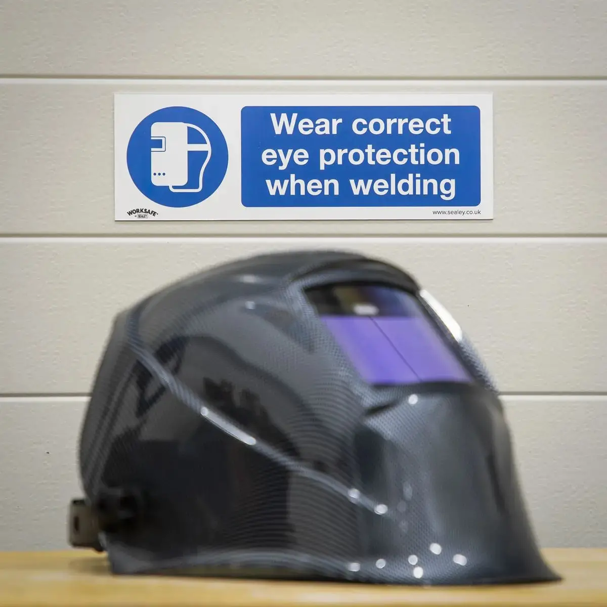 Worksafe By Sealey Mandatory Safety Sign - Wear Eye Protection When Welding - Rigid Plastic 2