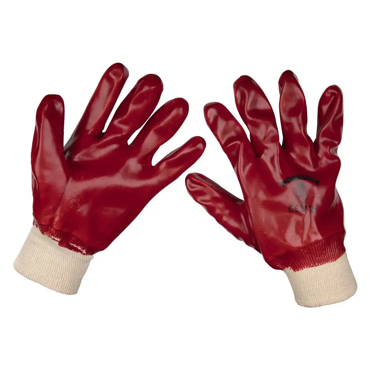 Worksafe By Sealey Pvc Knit Wrist Gloves (X-Large) - Pack Of 12 Pairs 1