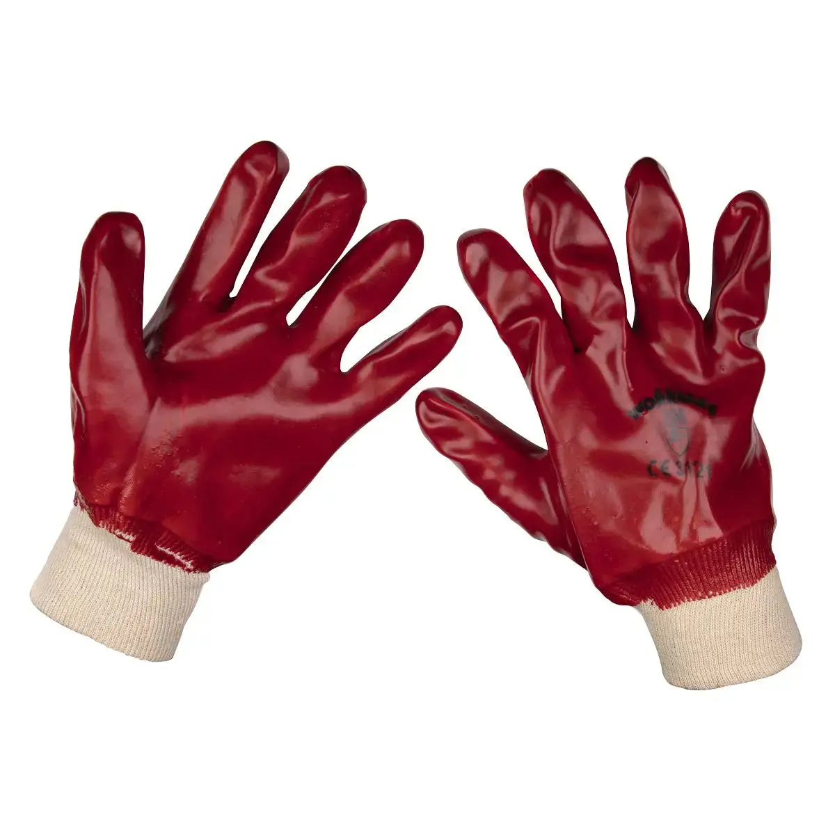 Worksafe By Sealey Pvc Knit Wrist Gloves (X-Large) - Pair 1