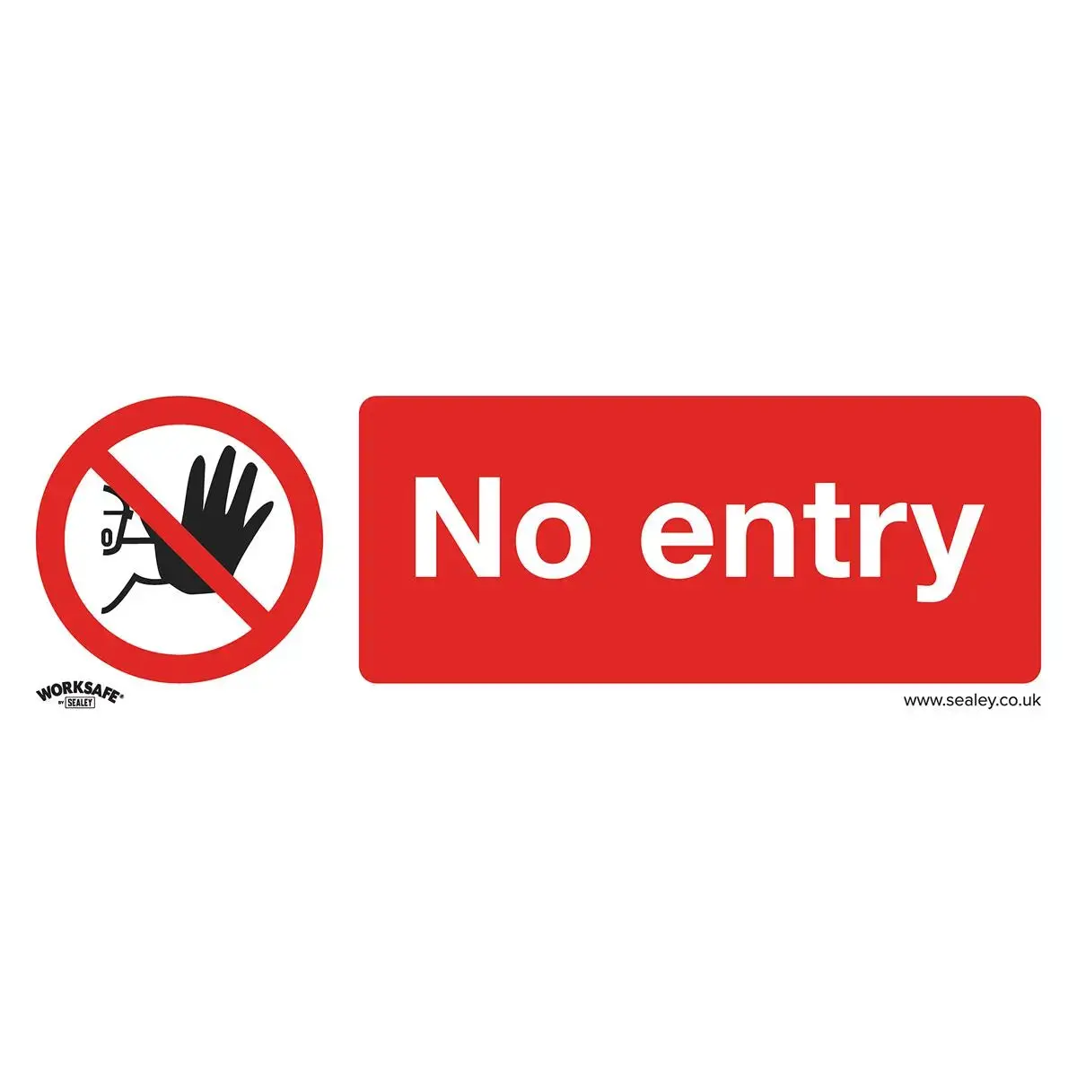 Worksafe By Sealey Prohibition Safety Sign - No Entry - Self-Adhesive Vinyl 1