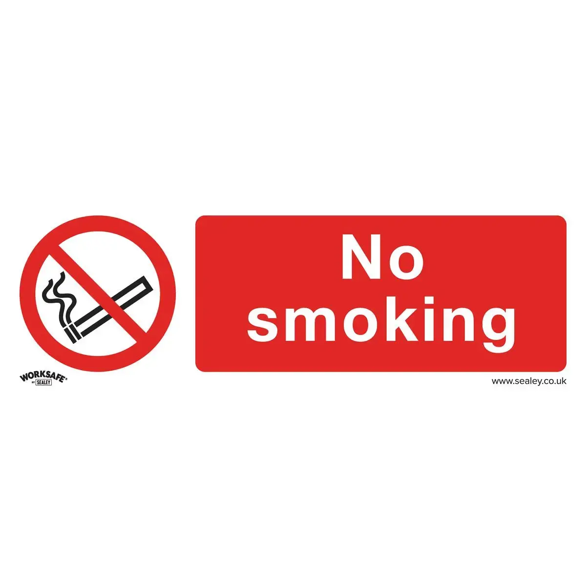 Worksafe By Sealey Prohibition Safety Sign - No Smoking - Self-Adhesive Vinyl - Pack Of 10 1