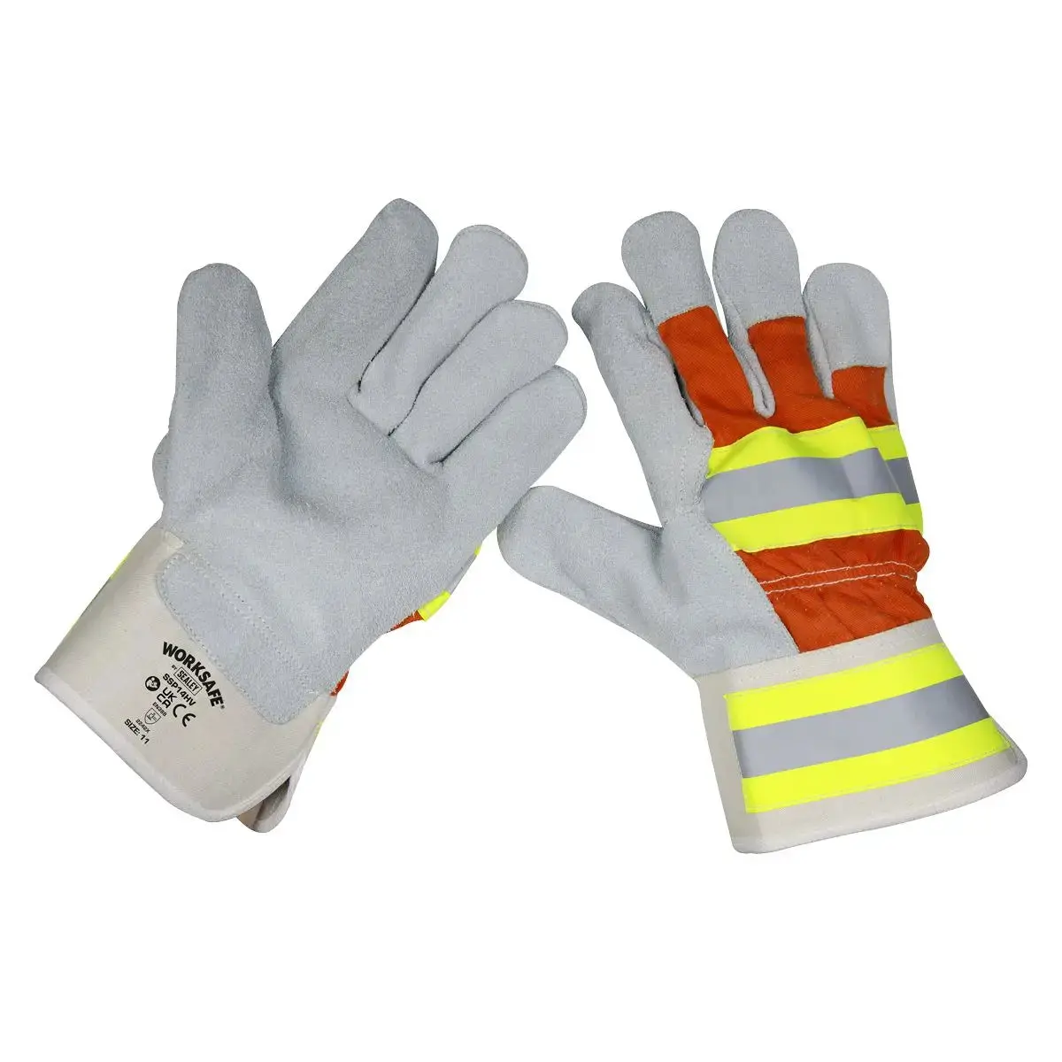 Worksafe By Sealey Reflective Rigger's Gloves Pair 1
