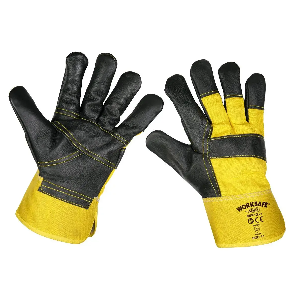 Worksafe By Sealey Rigger's Gloves With Hide Palm - Pack Of 6 Pairs 1