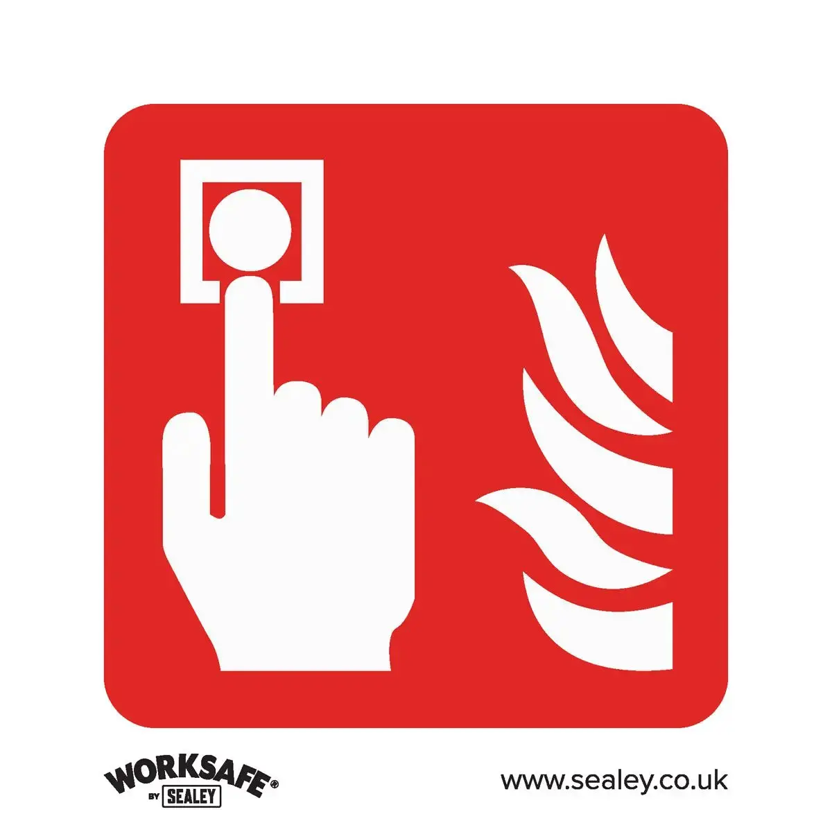 Worksafe By Sealey Safe Conditions Safety Sign - Fire Alarm Symbol - Rigid Plastic - Pack Of 10 1