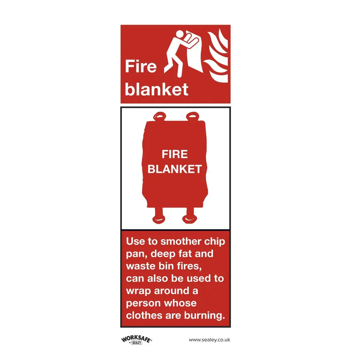 Worksafe By Sealey Safe Conditions Safety Sign - Fire Blanket - Rigid Plastic - Pack Of 10 1