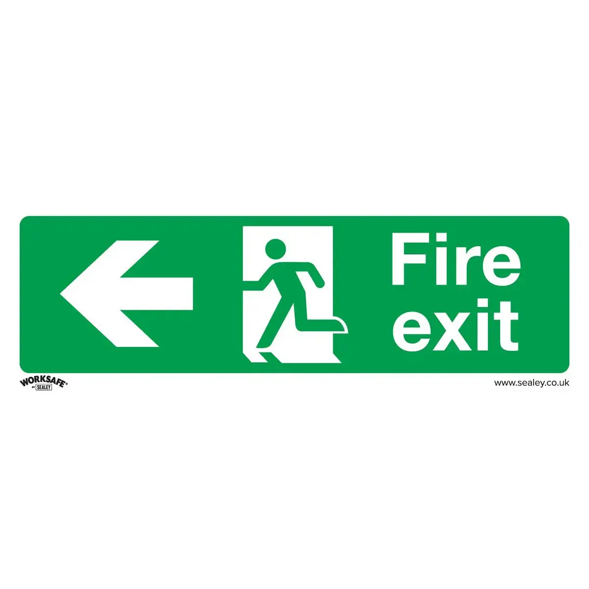 Worksafe By Sealey Safe Conditions Safety Sign - Fire Exit (Left) - Rigid Plastic - Pack Of 10 1