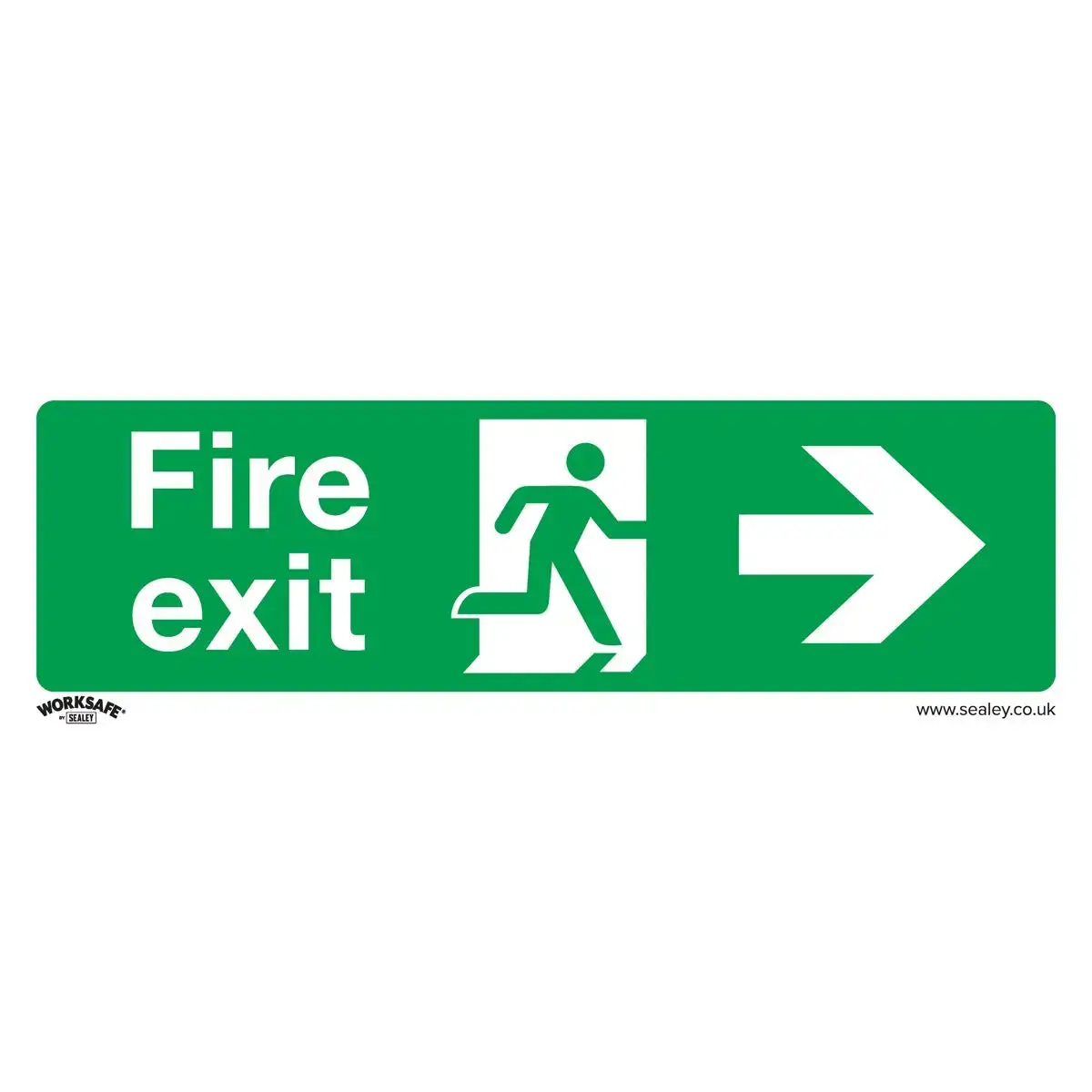 Worksafe By Sealey Safe Conditions Safety Sign - Fire Exit (Right) - Rigid Plastic - Pack Of 10 1