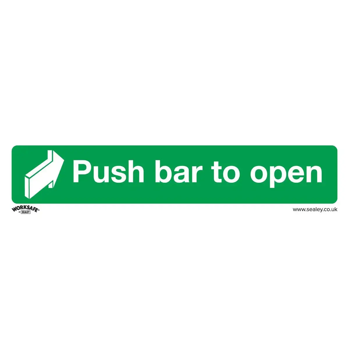 Worksafe By Sealey Safe Conditions Safety Sign - Push Bar To Open - Self-Adhesive Vinyl 1