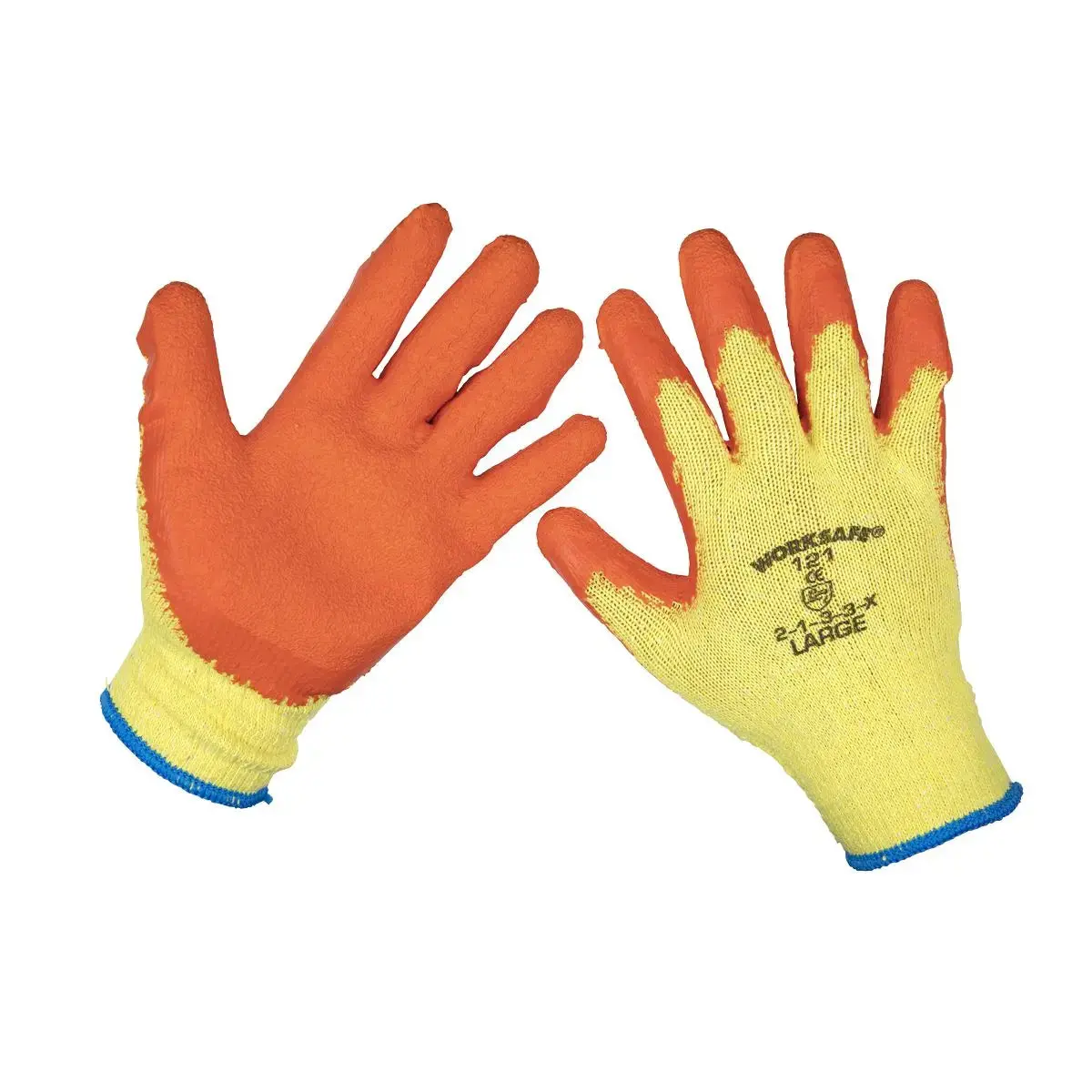 Worksafe By Sealey Super Grip Knitted Gloves Latex Palm (Large) - Pack Of 6 Pairs 1