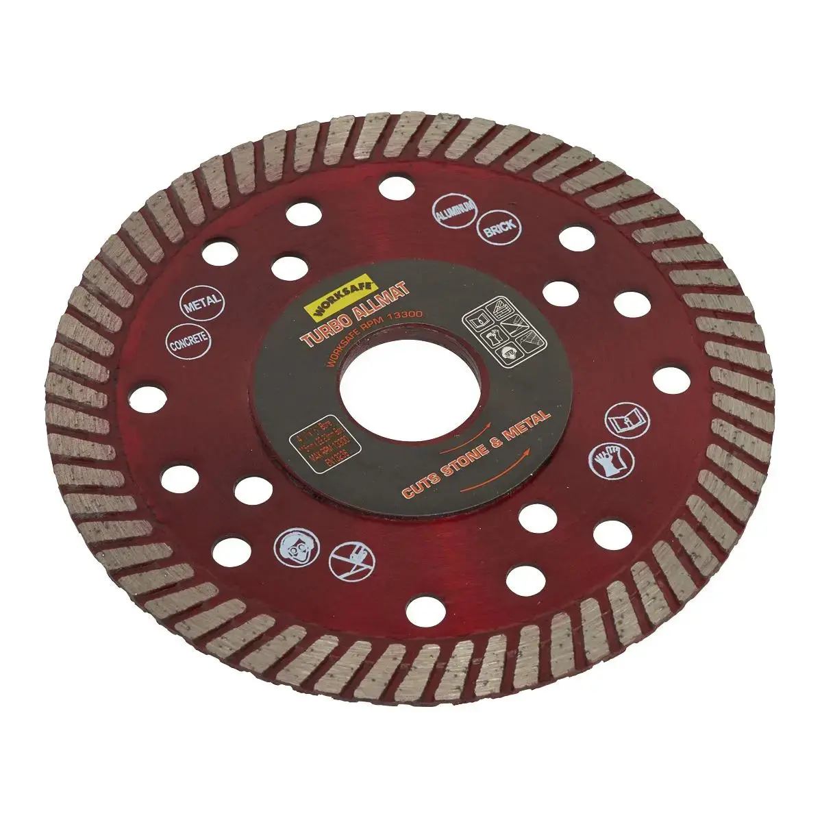 Worksafe By Sealey Turbo Allmat Diamond Blade Ø115 X Ø22mm 1