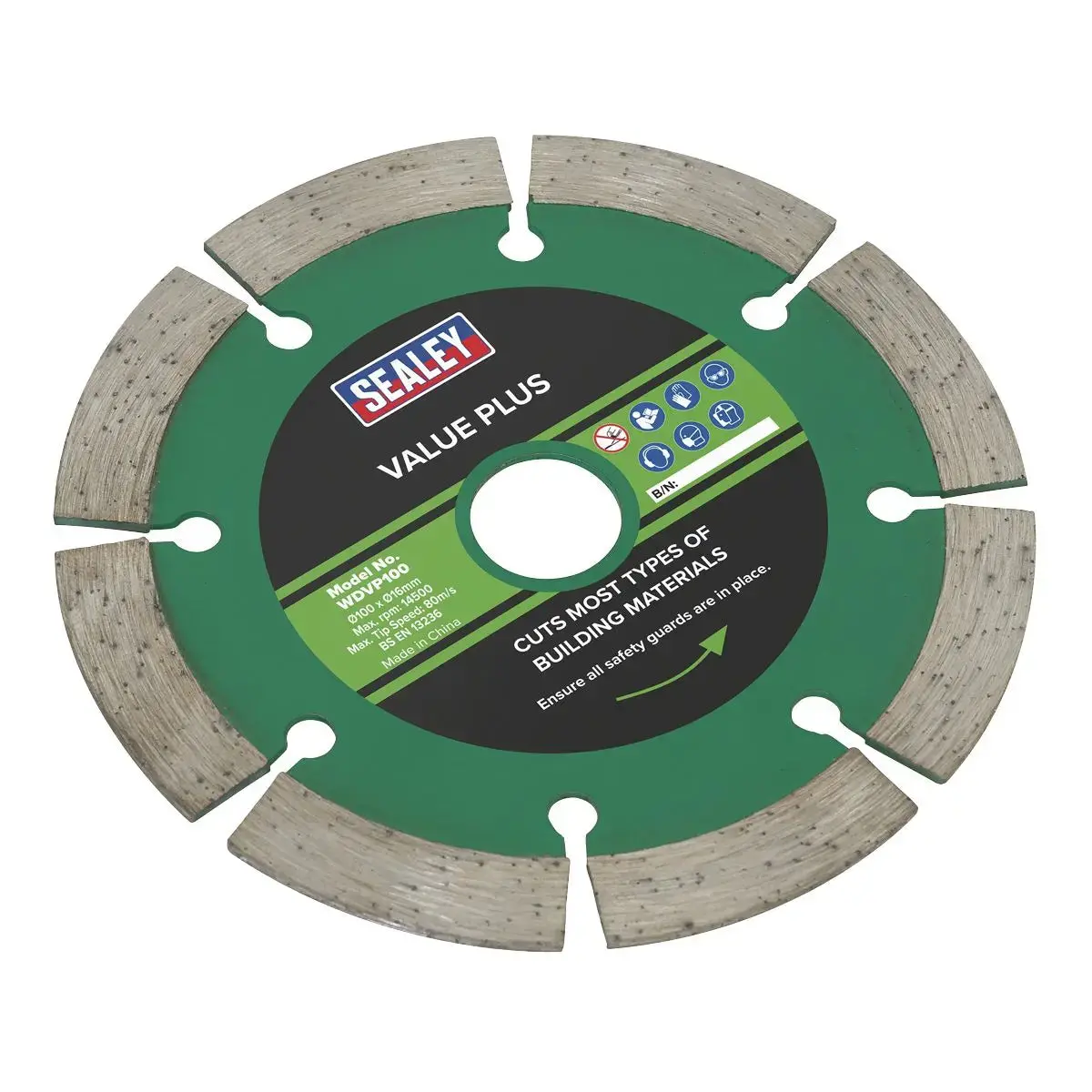Worksafe By Sealey Value Plus Diamond Blade Ø100 X Ø16mm 1