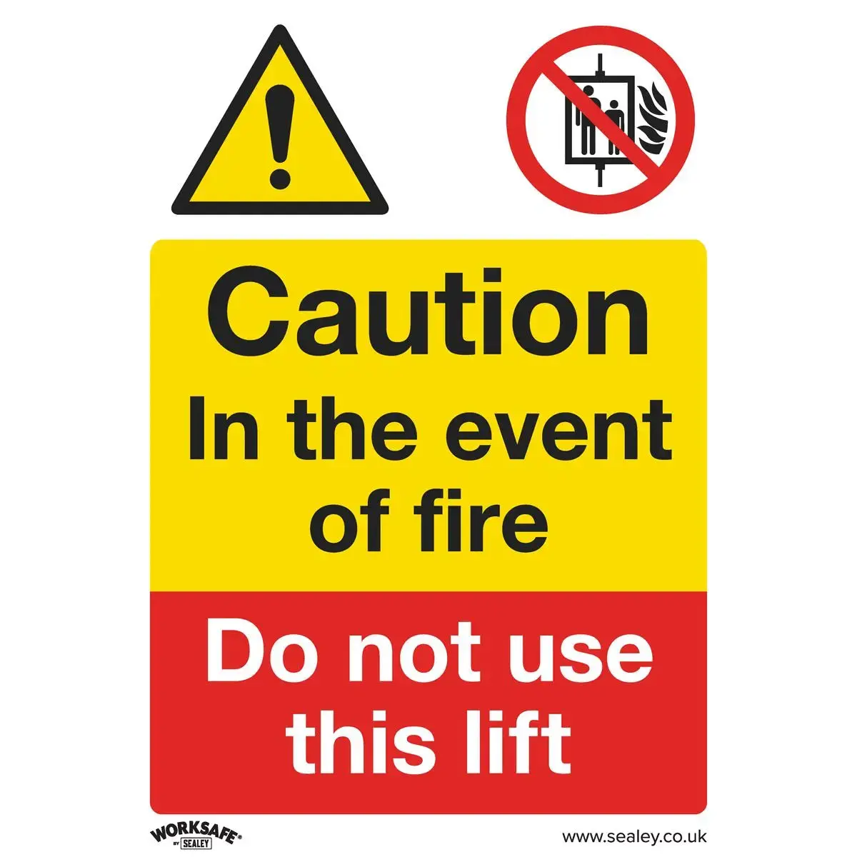 Worksafe By Sealey Warning Safety Sign - Caution Do Not Use Lift - Rigid Plastic - Pack Of 10 1