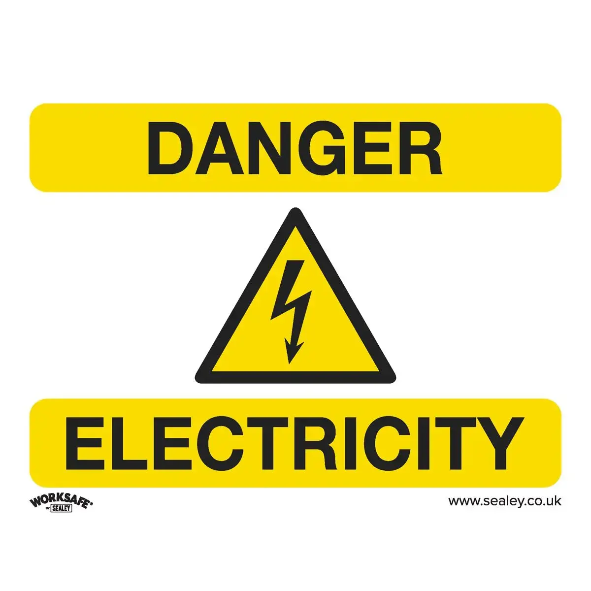 Worksafe By Sealey Warning Safety Sign - Danger Electricity - Rigid Plastic 1