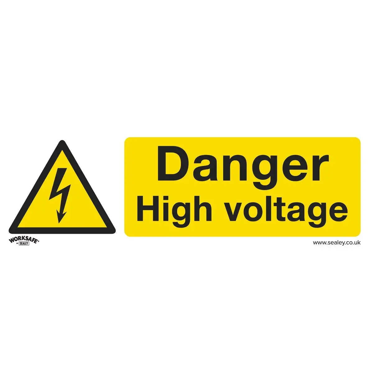 Worksafe By Sealey Warning Safety Sign - Danger High Voltage - Rigid Plastic 1