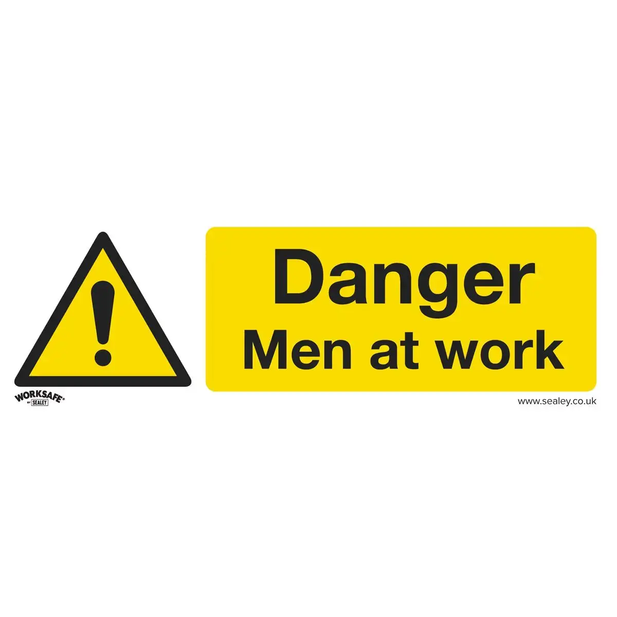 Worksafe By Sealey Warning Safety Sign - Danger Men At Work - Self-Adhesive Vinyl - Pack Of 10 1