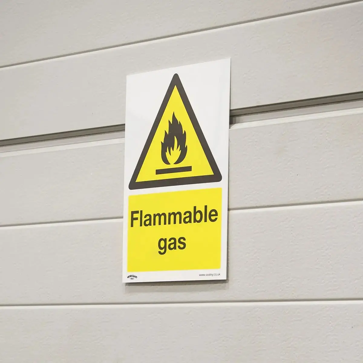 Worksafe By Sealey Warning Safety Sign - Flammable Gas - Self-Adhesive Vinyl 2