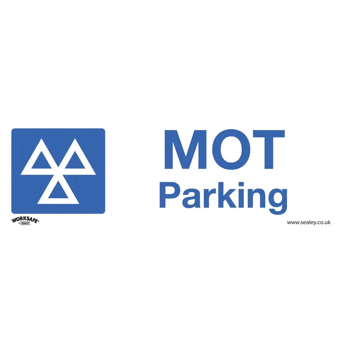Worksafe By Sealey Warning Safety Sign - Mot Parking - Self-Adhesive Vinyl - Pack Of 10 1