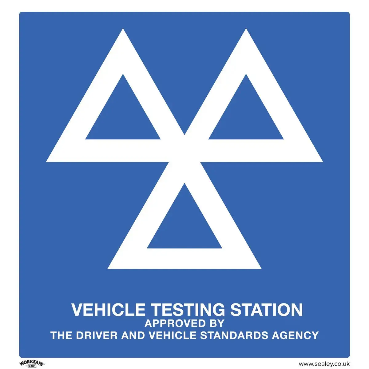 Worksafe By Sealey Warning Safety Sign - Mot Testing Station - Aluminium Composite 1
