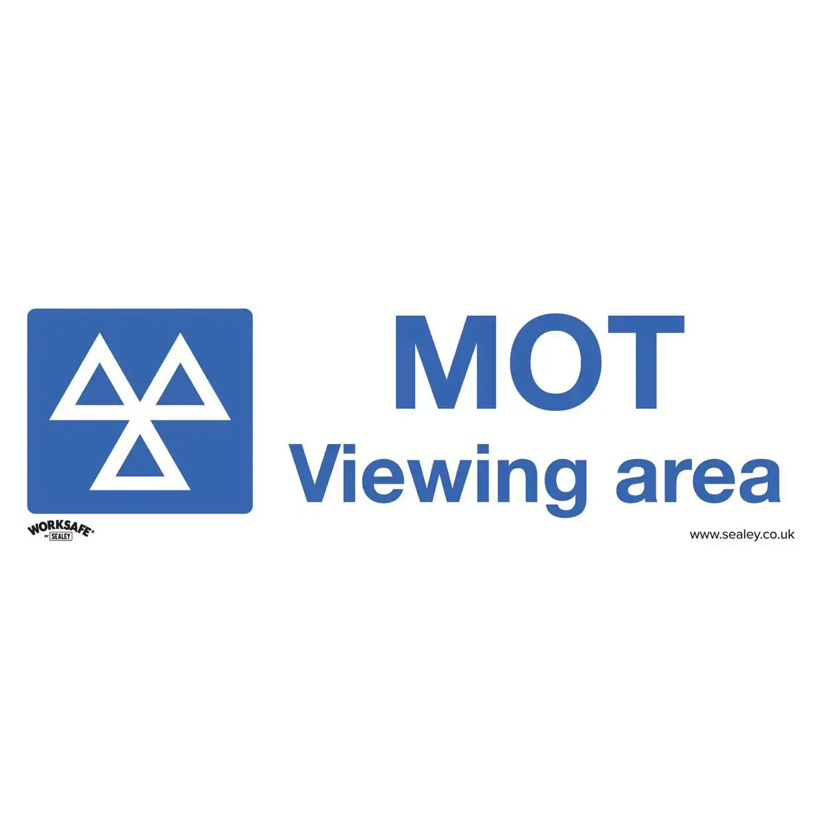 Worksafe By Sealey Warning Safety Sign - Mot Viewing Area - Self-Adhesive Vinyl - Pack Of 10 1
