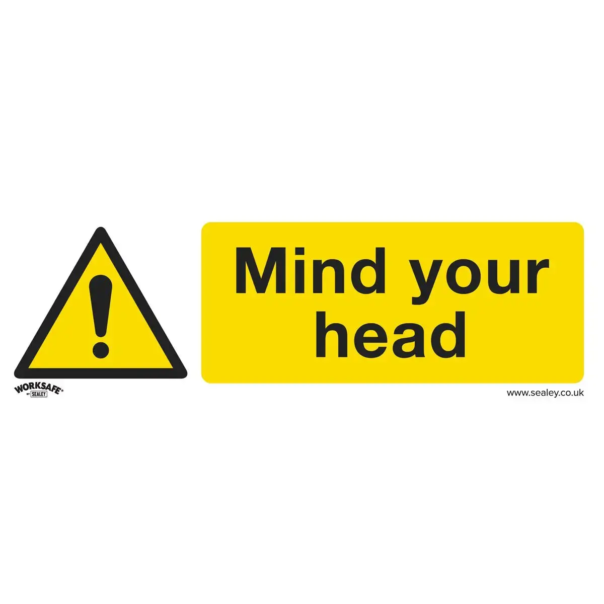 Worksafe By Sealey Warning Safety Sign - Mind Your Head - Self-Adhesive Vinyl 1