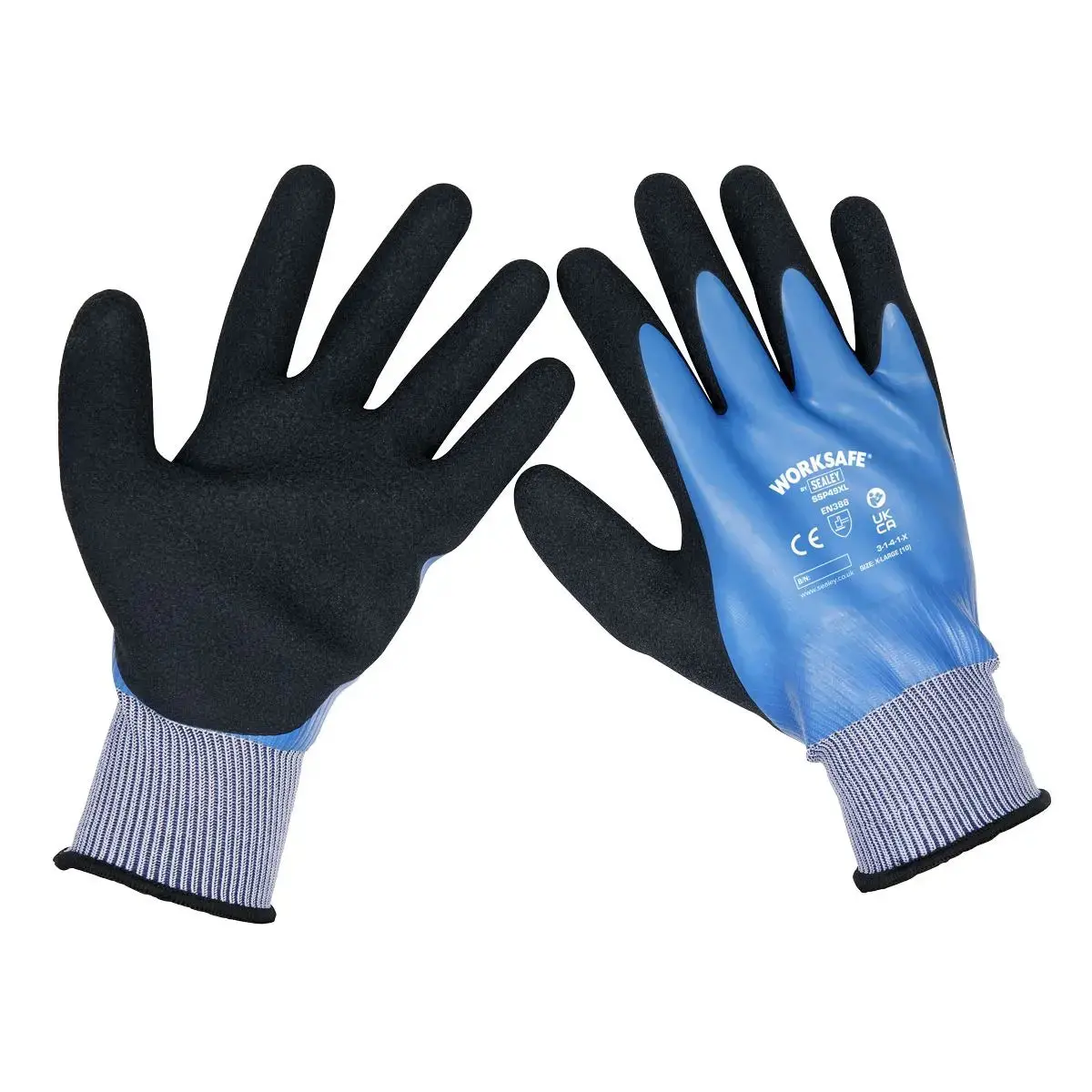 Worksafe By Sealey Waterproof Latex Gloves - (X-Large) - Box Of 120 Pairs 1