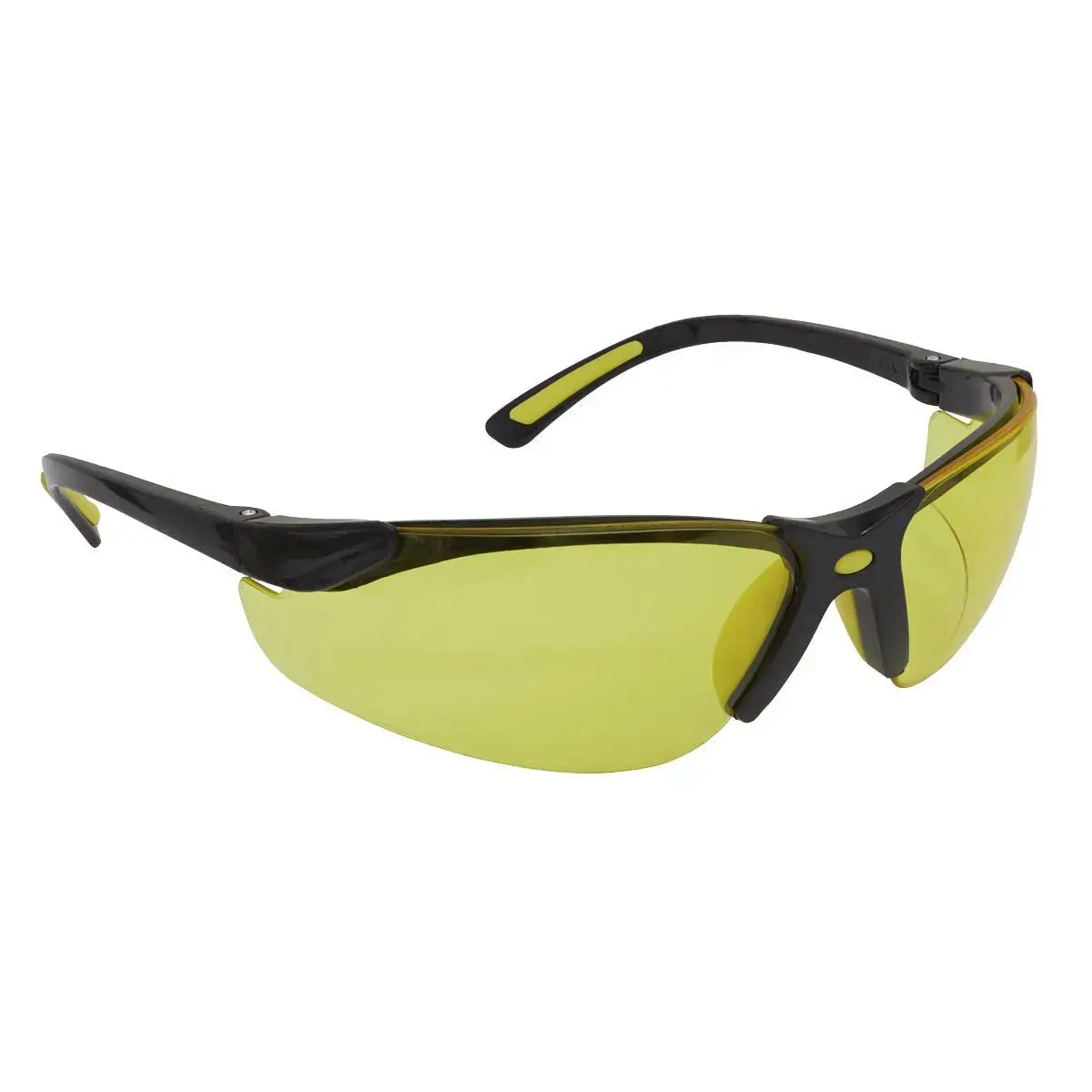 Worksafe By Sealey Zante Style Amber Lens Safety Glasses With Flexi Arms 1