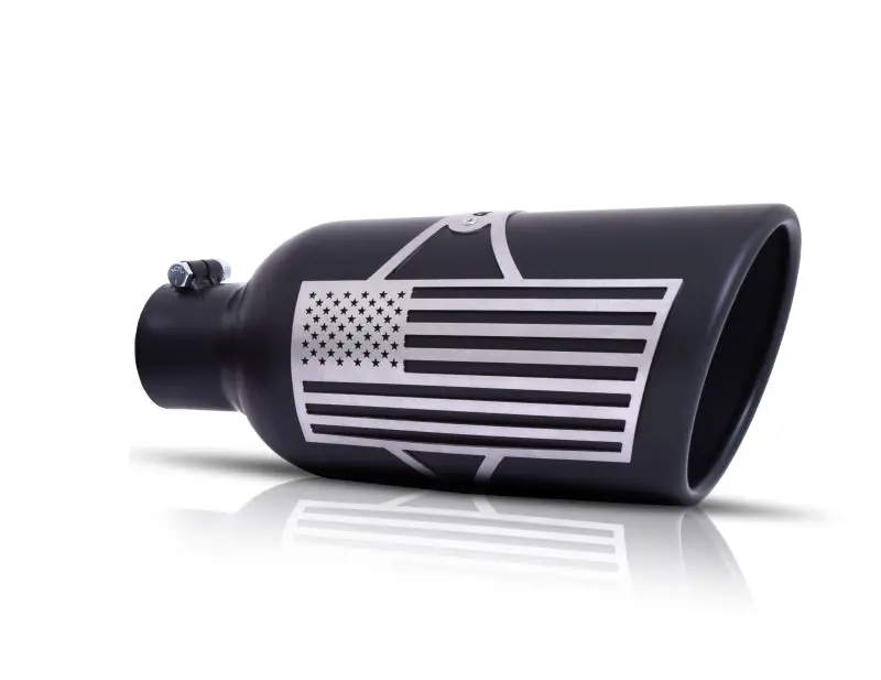 Gibson Patriot Series Black Ceramic Exhaust Tip – 5" Od, 3.5" Inlet, 12" Length, Slash-Cut Design 1