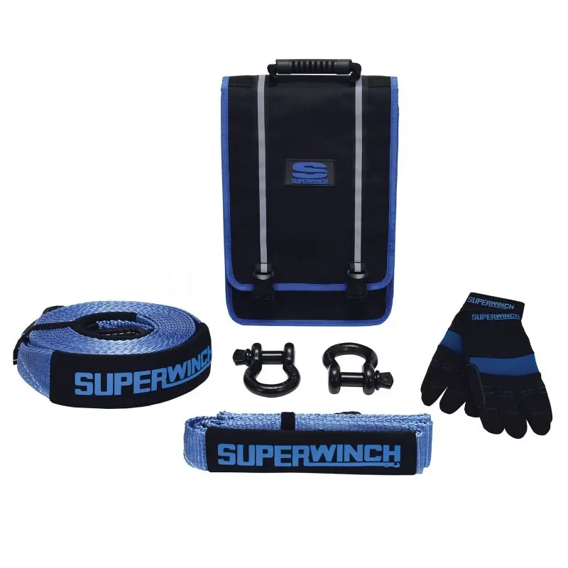 Superwinch Getaway Recovery Kit – Includes Bow Shackles, Tree Protector, Strap, Gloves & Carry Bag 1
