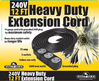 Heavy Duty Extension Cord 12Ft 1
