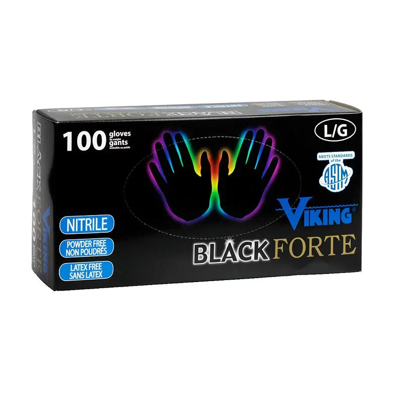 Viking Heavy-Duty Black Nitrile Gloves