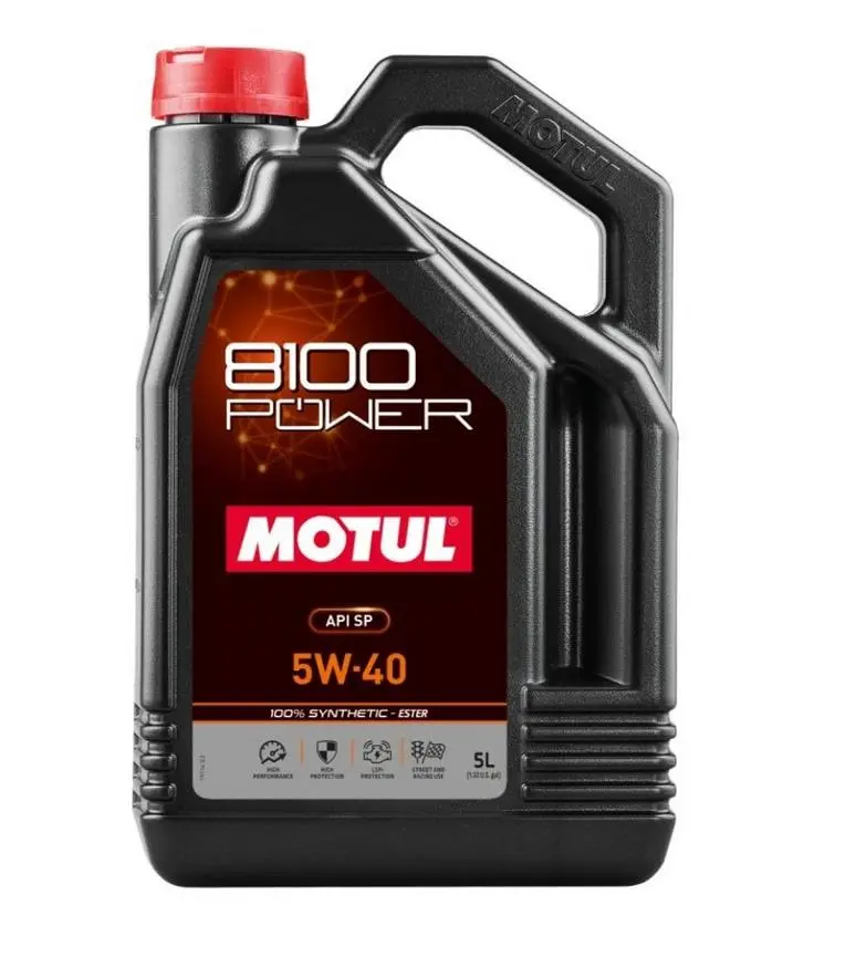 Motul 8100 Power 5W-40 Full Synthetic Engine Oil – 5-Liter Container 1