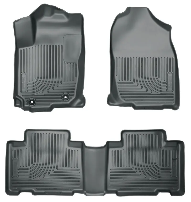 Husky Liners Weatherbeater Floor Mats – Black, Front & Second-Row, For 2013 Honda Accord Sedan 1