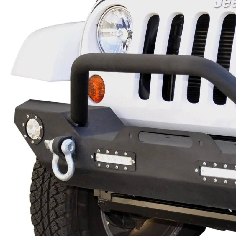 Dv8 Offroad 07-18 Jeep Wrangler Jk/Jl Fs-7 Mid Length Steel Front Bumper W/ Led Lights 1