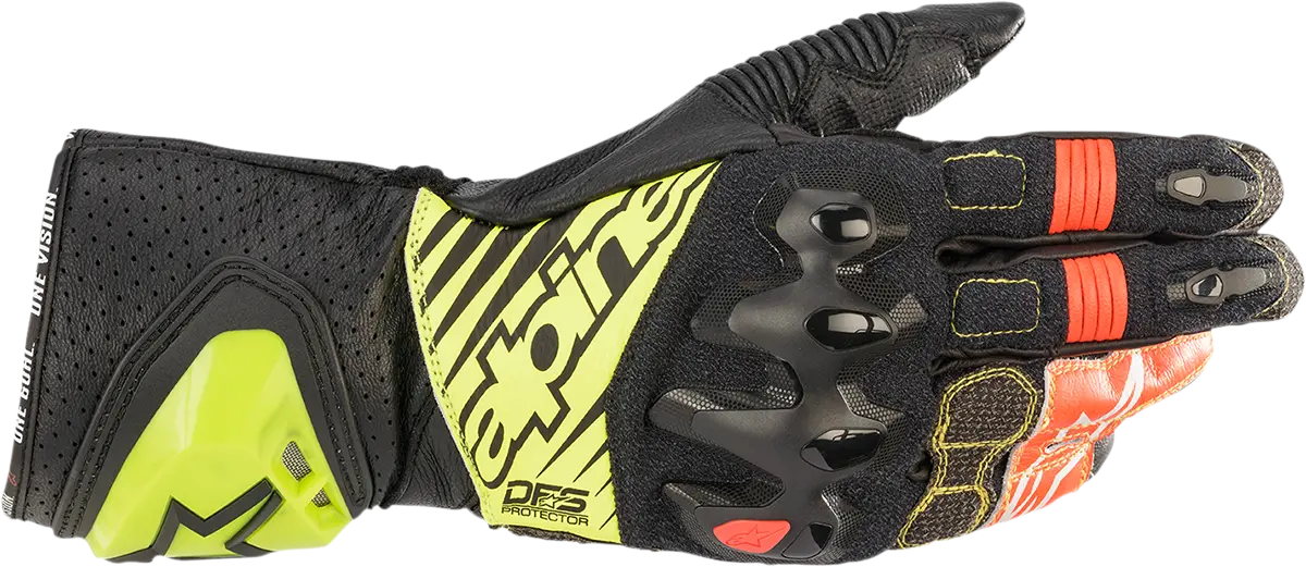 Alpinestars Gp Tech V2 Racing Gloves – Black/Yellow/White/Red, Size Small (3556622-1503-S) 1