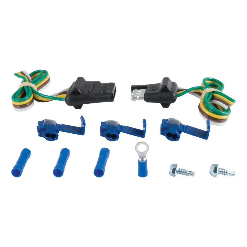 Curt 4-Pin Flat Trailer Connector – Pre-Wired With 12-Inch Leads & Mounting Hardware 1