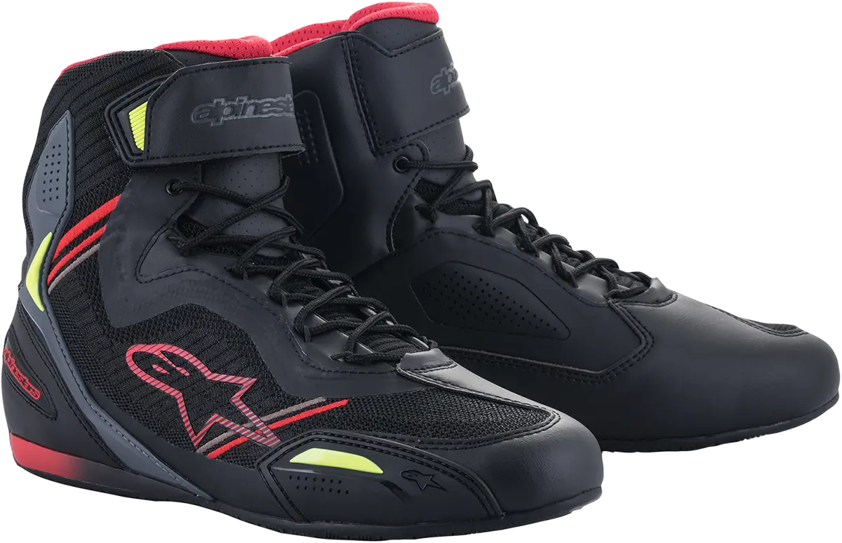 Alpinestars Faster-3 Rideknit Casual Riding Shoes – Black/Red/Yellow, Us Size 7.5 (Model 25103191367.5) 1