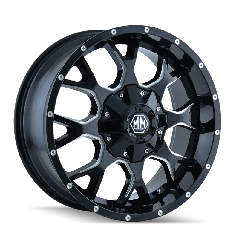 Mayhem 8015 Warrior Black Machined Wheel – 20X10, 8X180, -25Mm Offset, 124.1Mm Hub 1