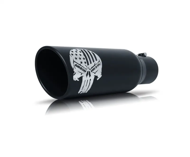 Gibson Patriot Exhaust Tip – 5-Inch Outer Diameter, Angle-Cut Rolled Edge, Black Ceramic Coating (2.75–3In Inlet) 1