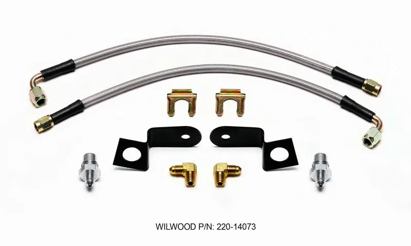 Wilwood Flexline Brake Hose Kit – 14-Inch Length, M10X1.00 Thread, 90-Degree Fitting 1
