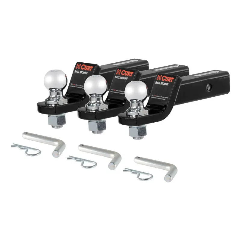 Curt Loaded Ball Mount Kit – 2" Shank, 2" Drop, 7,500 Lb Capacity (3-Pack) 1