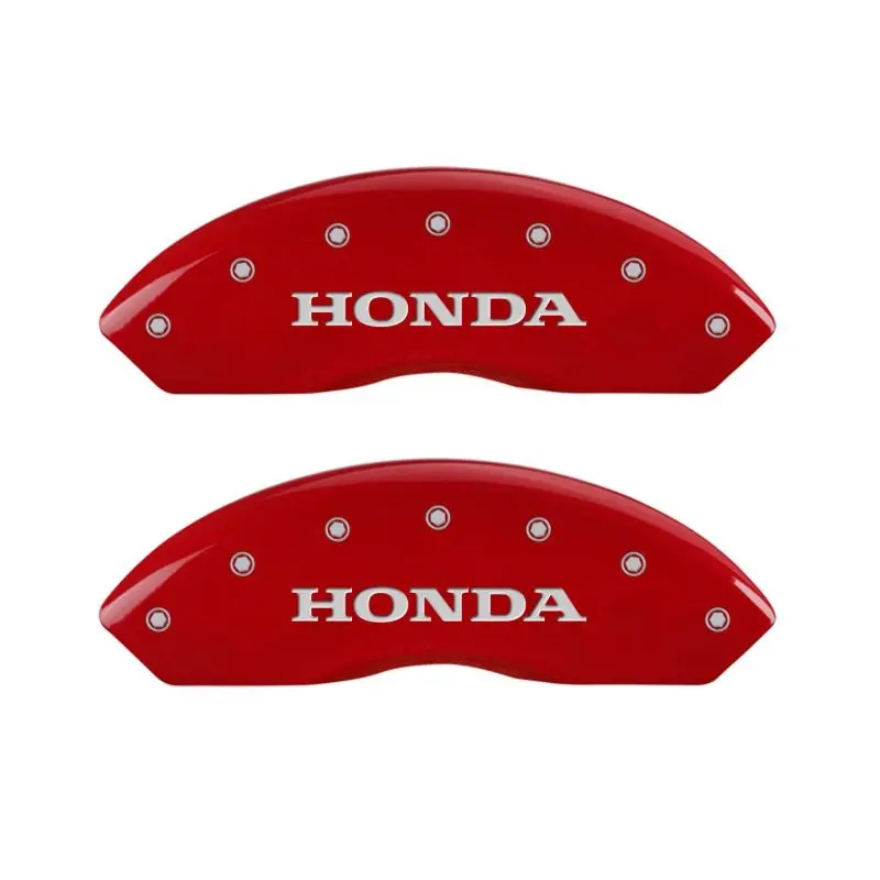 Mgp Engraved Caliper Covers — Honda Front Logo, H-Branded Rear, Red Finish With Silver Chrome Highlight 1