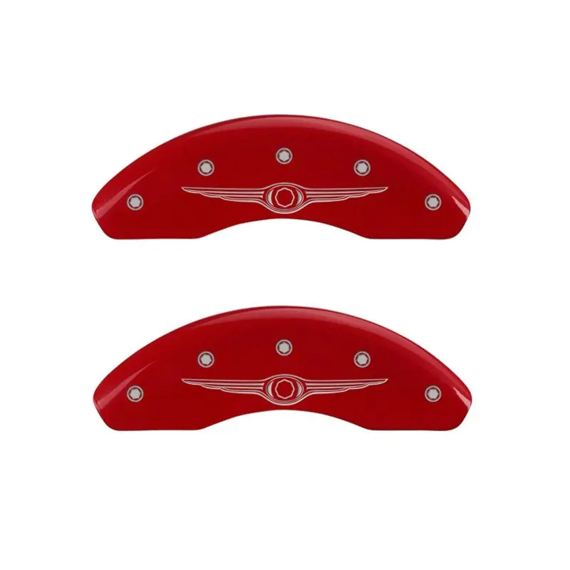 Mgp Engraved Caliper Covers – Chrysler Wing Design, Red Finish With Silver Accents 1