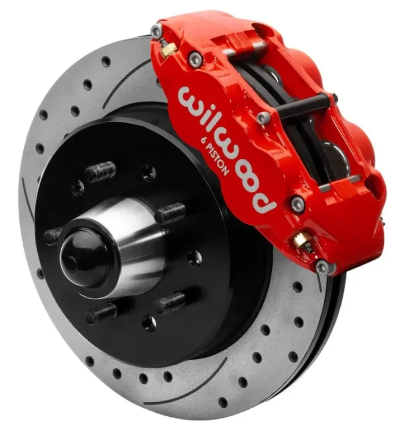 Wilwood Narrow Superlite 6R Front Brake Kit – Drilled & Slotted 12.19 Inch Rotors, Red Finish, For 1963–1987 Chevy C10 1