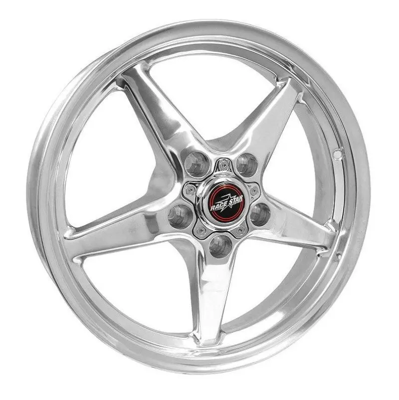 Race Star Drag Star Aluminum Wheel — 17X4.5 Inch, 5X4.75 Inch Bolt Circle, 2.50 Inch Backspace, Polished Finish 1