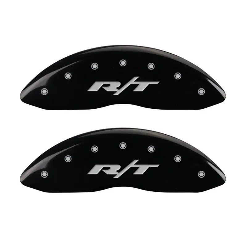 Mgp Engraved Caliper Covers For Trucks – Front & Rear, Rt1-Series, Black Finish With Silver Chrome Highlights 1