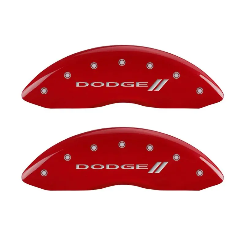 Mgp Engraved Caliper Covers – Front And Rear, Dodge Red Finish With Stripes 1