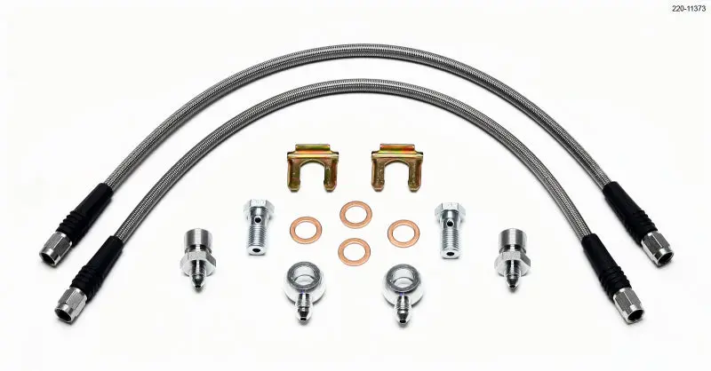 Wilwood Flexline Brake Line Kit For D52 Calipers – 18-Inch Rotor Compatible, Banjo Fitting (7/16-20) 1